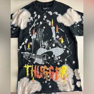 Black Graphic Tee with Multicolor Design